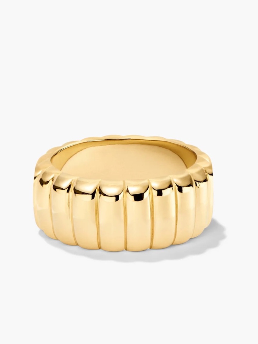 Mejuri Ribbed Band Ring - Gold